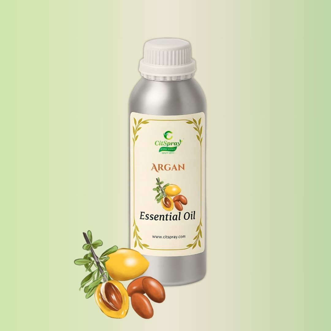 Argan Essential Oil by CitSpray in aluminum bottle. Argania spinosa kernel oil.