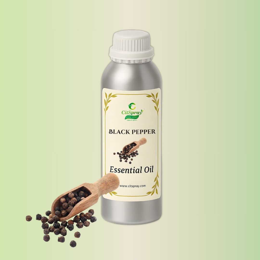 CitSpray Black Pepper Essential Oil in aluminum bottle.