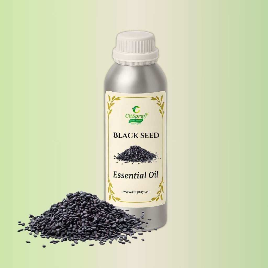 Black Seed Essential Oil by CitSpray in aluminium bottle. Nigella Sativa implied.