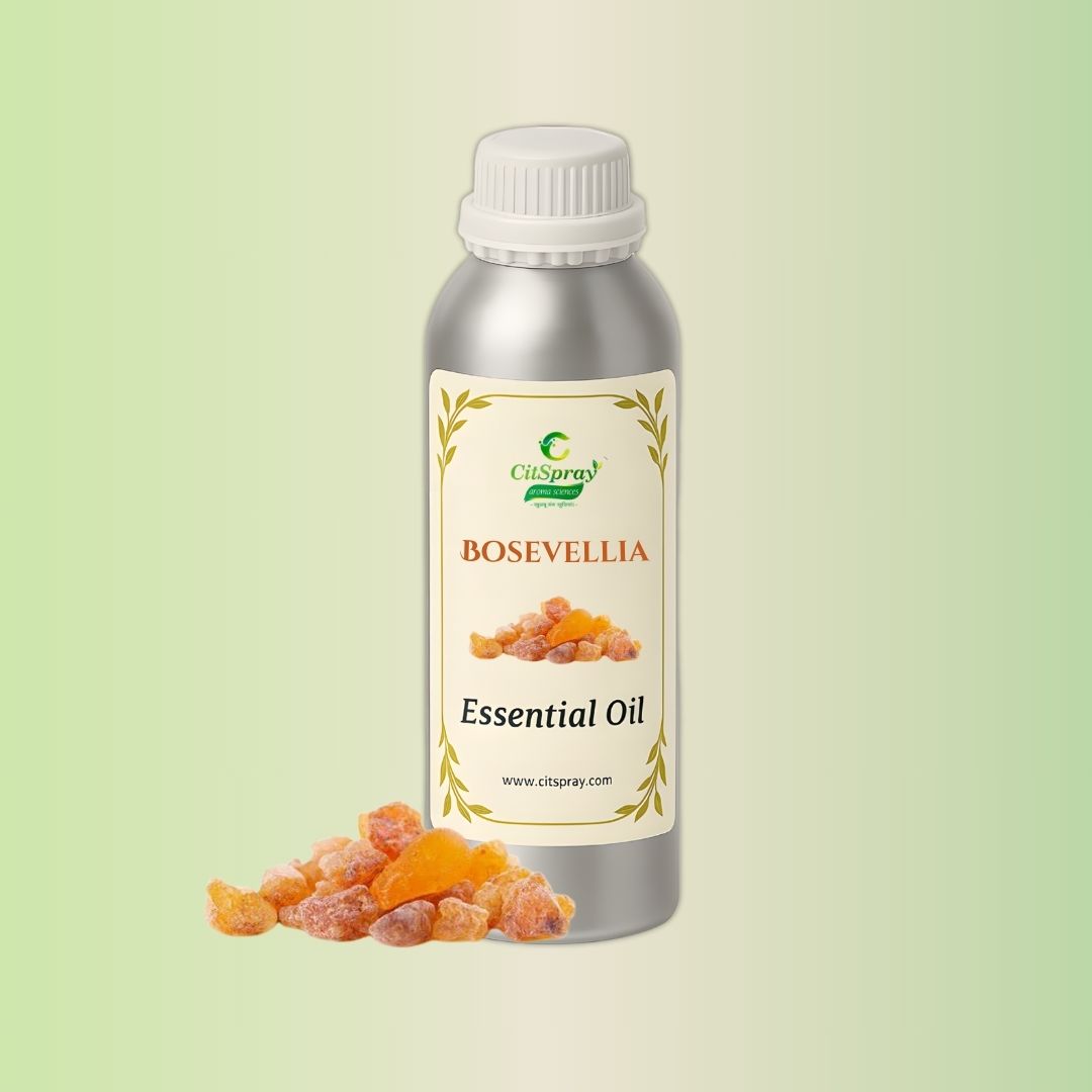 CitSpray Bosevellia Essential Oil in an aluminium bottle.