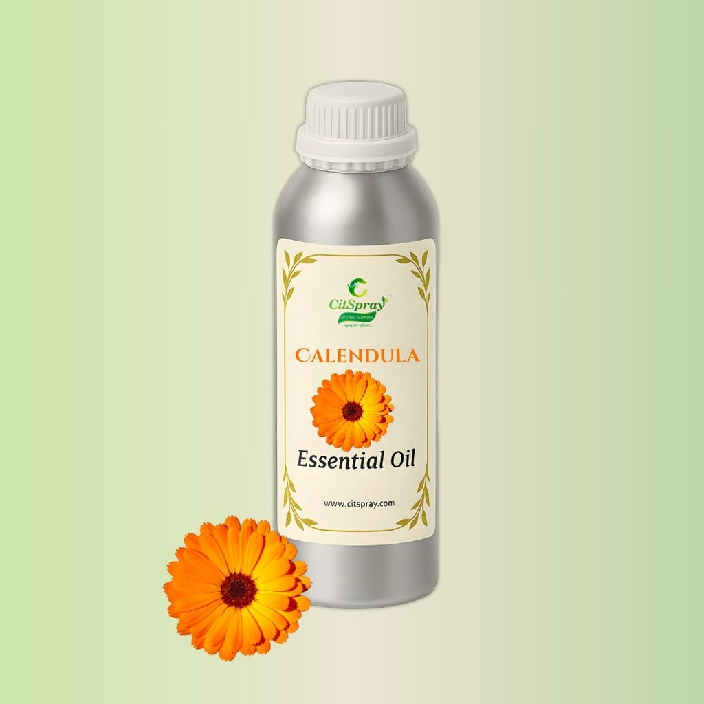 Calendula Essential Oil by CitSpray. Aluminium bottle. Calendula botanical implied.