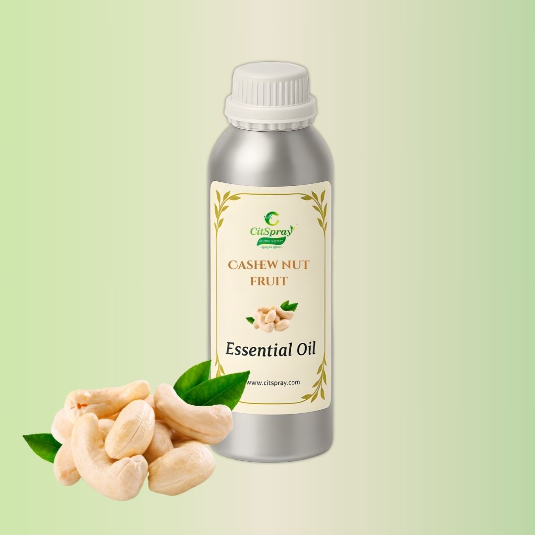 CitSpray Cashew Nut Fruit Essential Oil in aluminum bottle. Botanical extract.