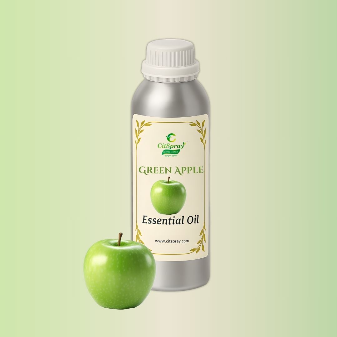 Green Apple Essential Oil in aluminum bottle, CitSpray label.