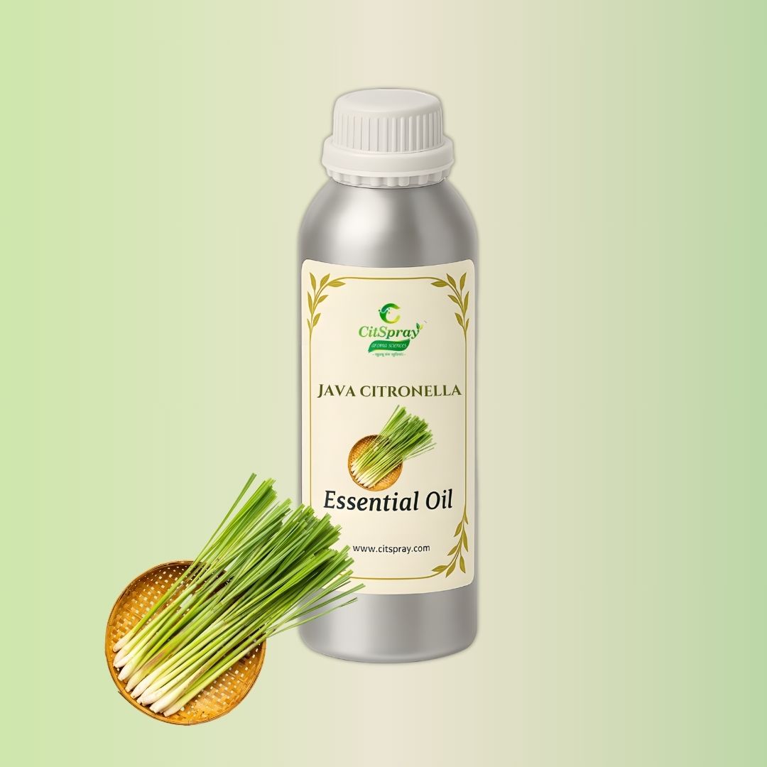 Java Citronella Essential Oil in aluminum bottle labeled CitSpray.