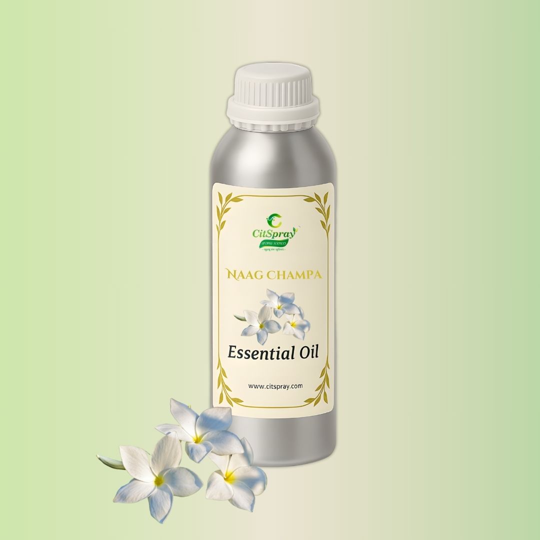 Naag Champa Essential Oil in aluminum bottle. CitSpray label. Possible Champaca botanical oil.