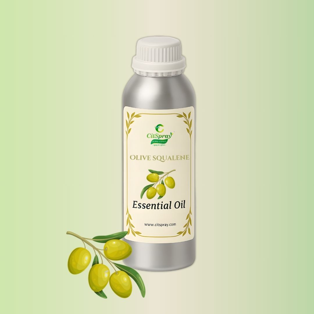 Olive Squalene Essential Oil in aluminum bottle by CitSpray. Olive-derived moisturizing oil.