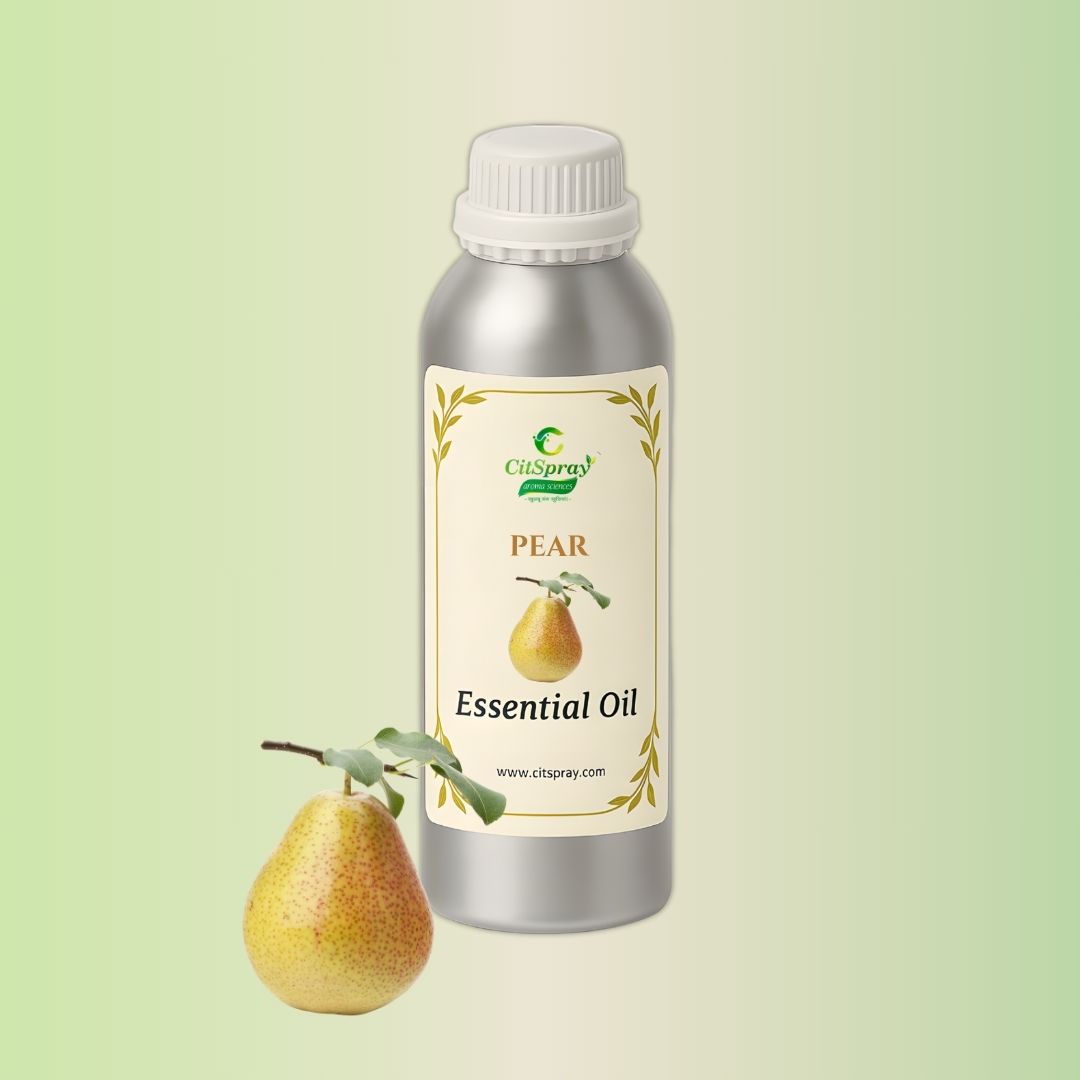 Aluminium bottle of CitSpray Pear Essential Oil. Natural fragrance.
