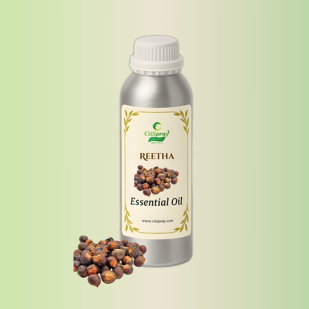 Reetha Essential Oil in aluminium bottle by CitSpray. Soap nut oil.