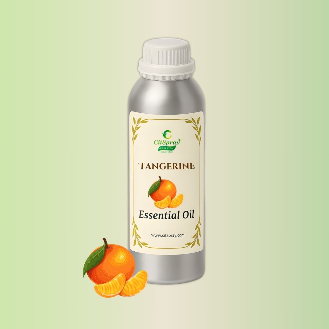 Tangerine Essential Oil in aluminum bottle, Citrus reticulata oil by CitSpray.