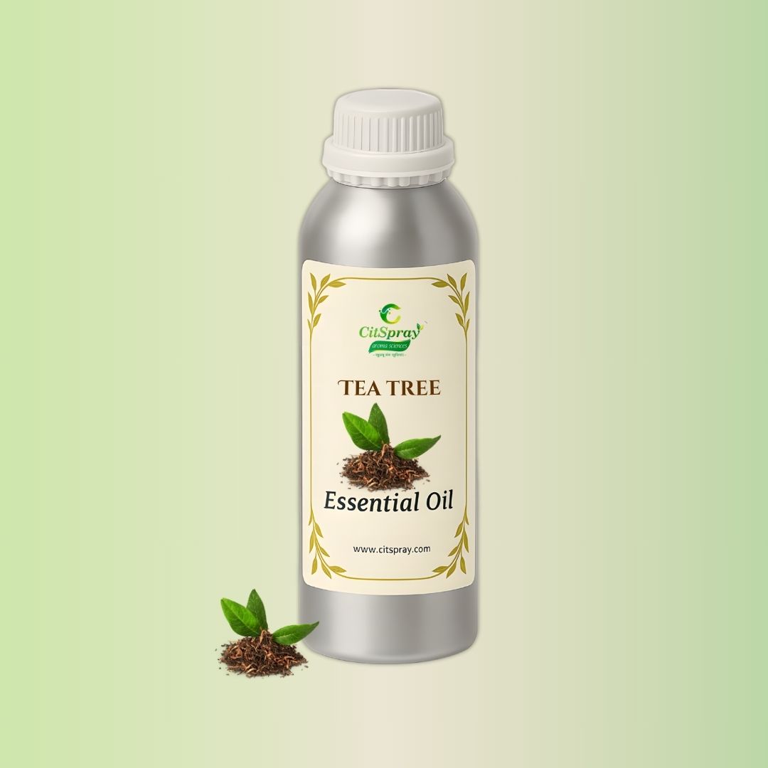 Tea Tree Essential Oil in aluminium bottle by CitSpray. Botanical skincare.