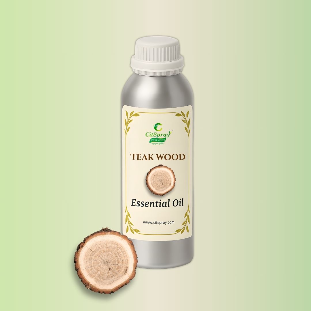CitSpray Teak Wood Essential Oil in aluminium bottle. Teak wood scent.